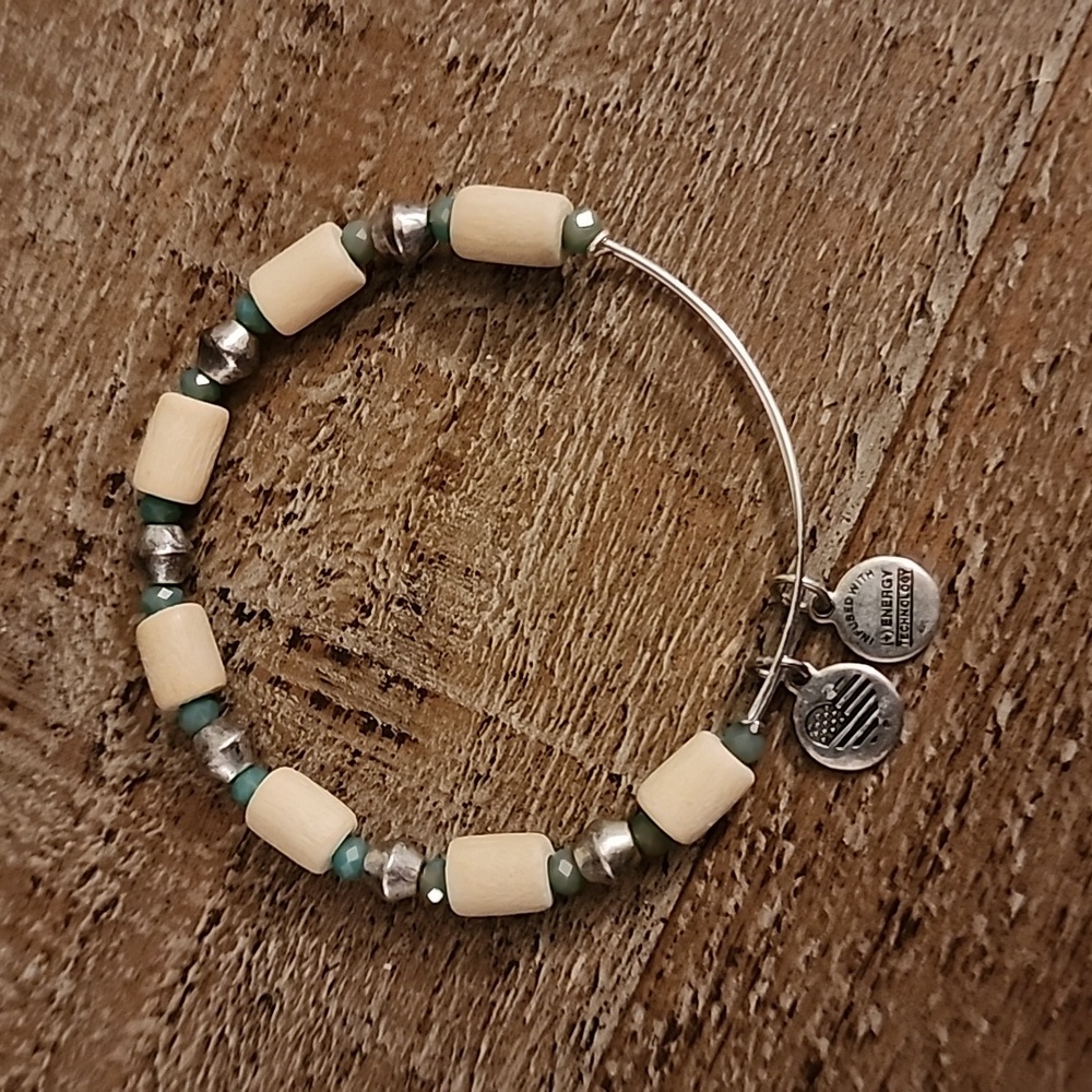 Alex and Ani Seaside Tropical Palm Bangle Bracelet, Silver